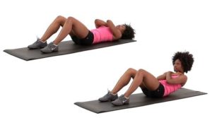 Image of woman doing partial crunch